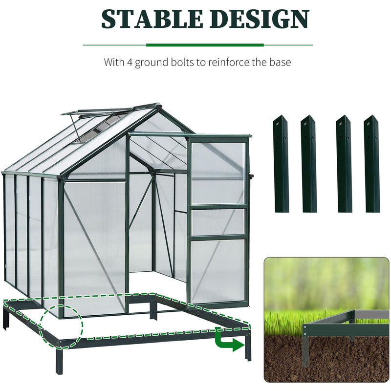 Large Walk In Greenhouse, Aluminium Frame, Sliding Door