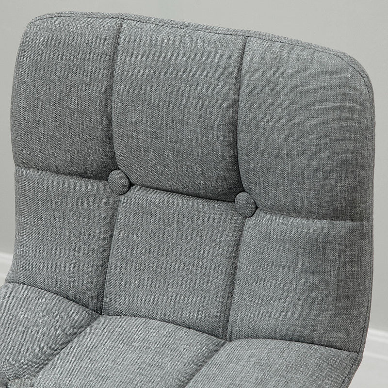 Set of 2 Bar Stools With Backs, Grey