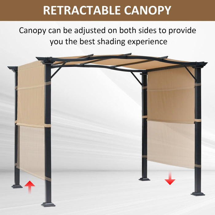 Pergola With Retractable Roof, Khaki