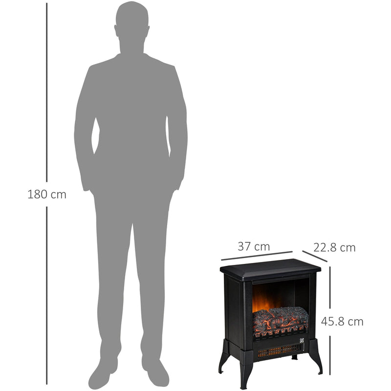 Electric Fireplace Stove, Flame Effect, Overheat Protection