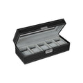 Black Leather 5 Watch Box With Glass Lid by Songmics Songmics