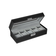 Black Leather 5 Watch Box With Glass Lid by Songmics Songmics