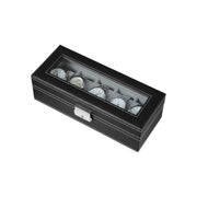 Black Leather 5 Watch Box With Glass Lid by Songmics Songmics