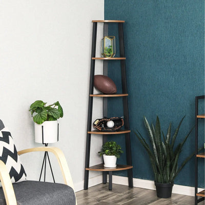 Industrial Corner Bookcase by Vasagle - perfect for smaller spaces