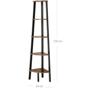 Industrial Corner Bookcase by Vasagle - perfect for smaller spaces