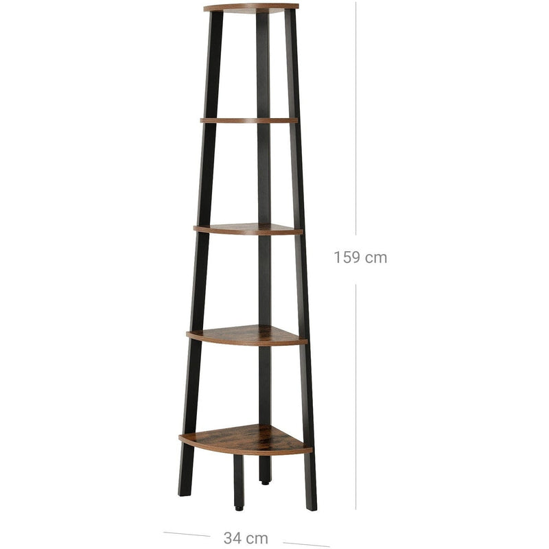 Industrial Corner Bookcase by Vasagle - perfect for smaller spaces