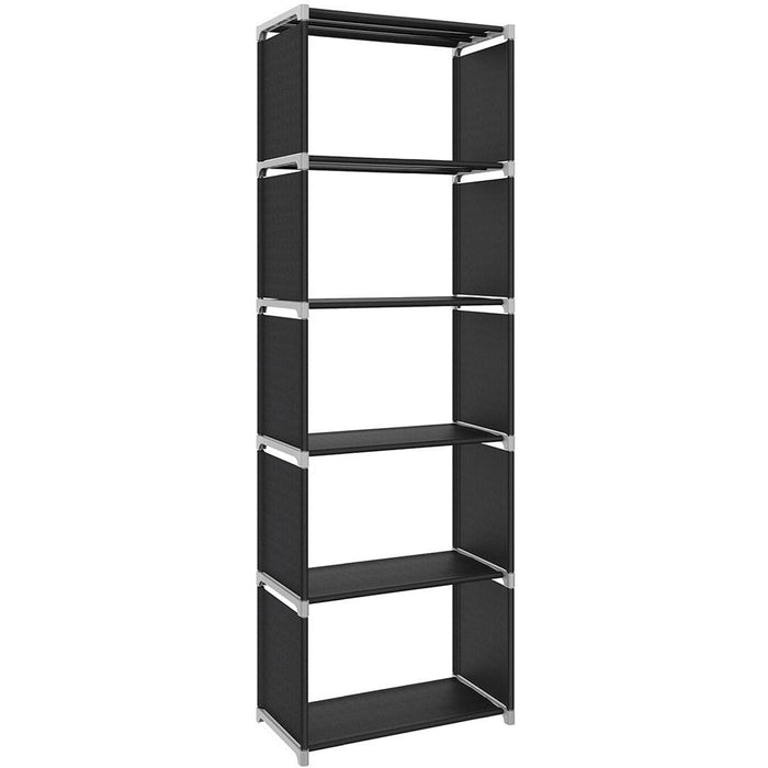 5 Tier Metal Bookcase, Black 50 x 30 x 180cm