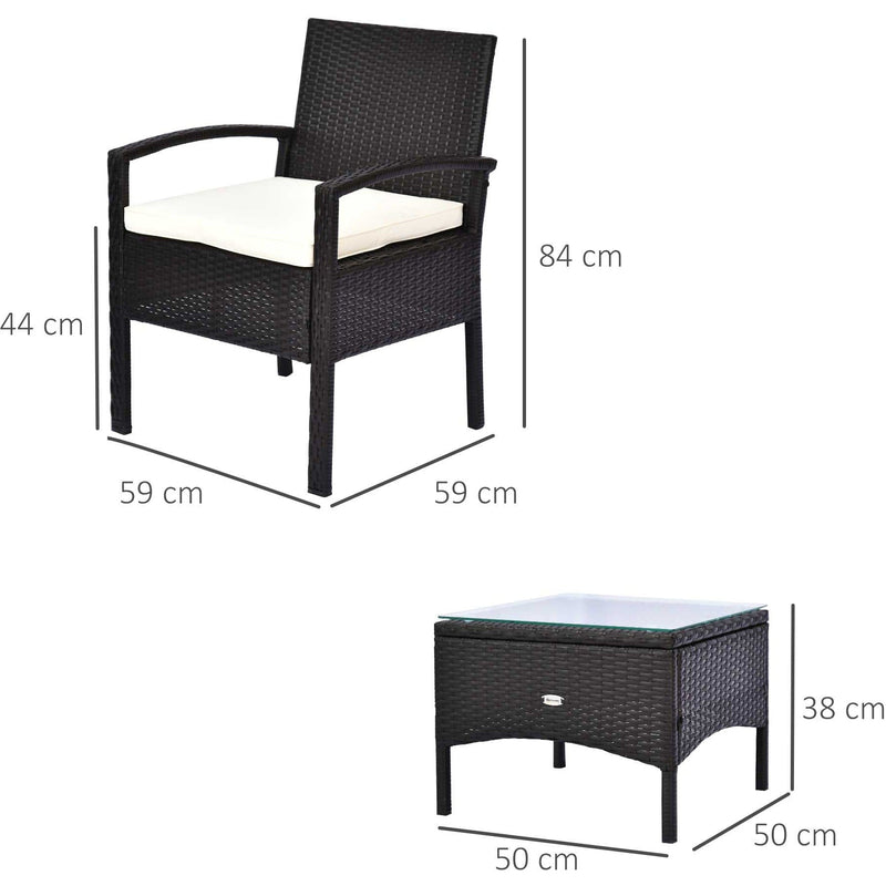 2 Seater Rattan Sofa Set with Table