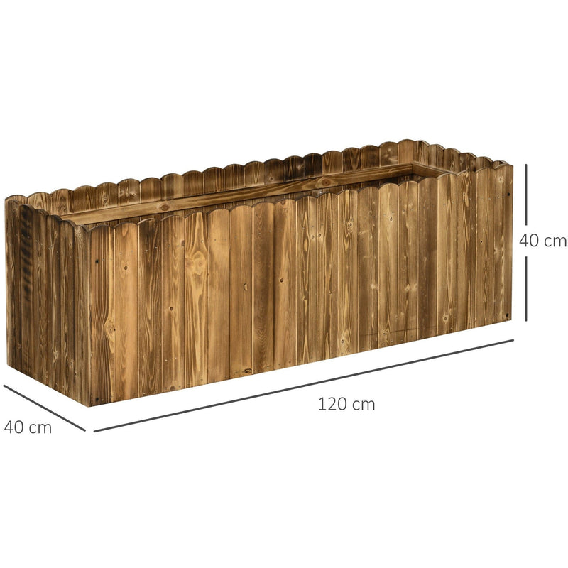 Large Wooden Garden Raised Bed Pot Outsunny