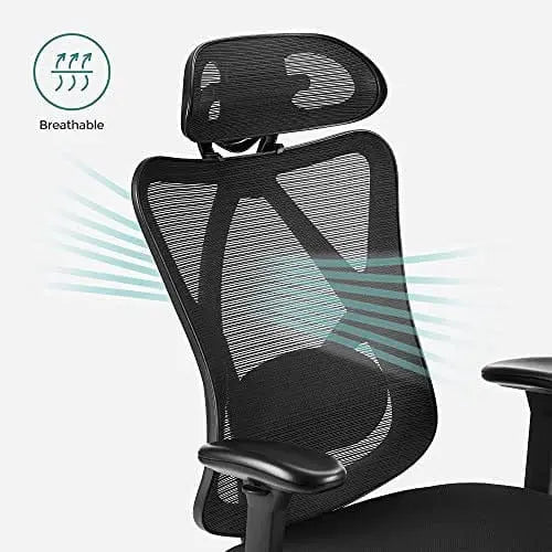 Ergonomic Adjustable Mesh Chair, Black SONGMICS