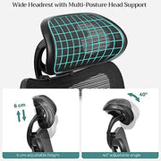 Ergonomic Adjustable Mesh Chair, Black SONGMICS