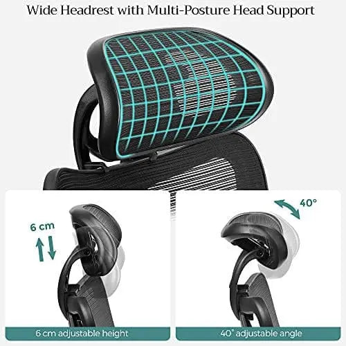 Ergonomic Adjustable Mesh Chair, Black SONGMICS