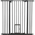Extra Tall Pet Gate with Door (74-101cm) - Black Pawhut