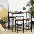 5pc Industrial Bar Table and Stool Set Homcom