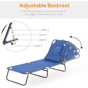 Folding Sun Lounger With Face Hole Outsunny