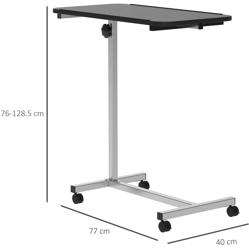Adjustable Overbed Chair Table with Lockable Castors