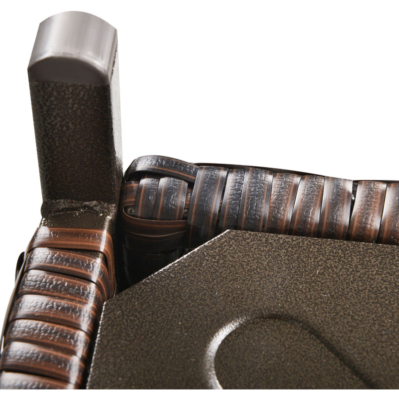 Rattan Patio Coffee Table With Umbrella Hole, Brown