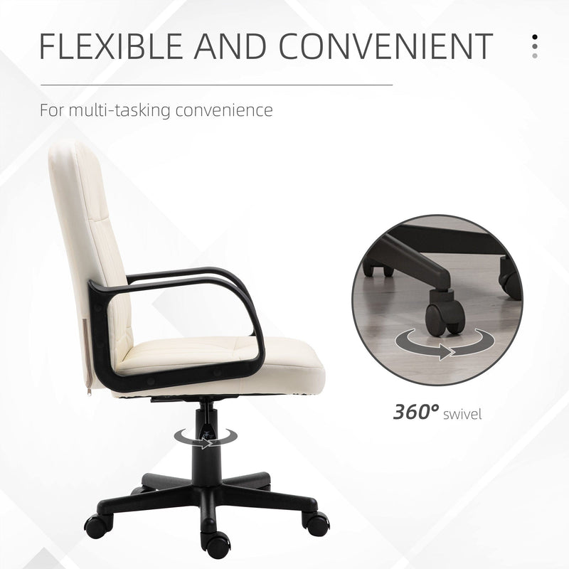 PU Leather Mid Back Swivel Office Chair