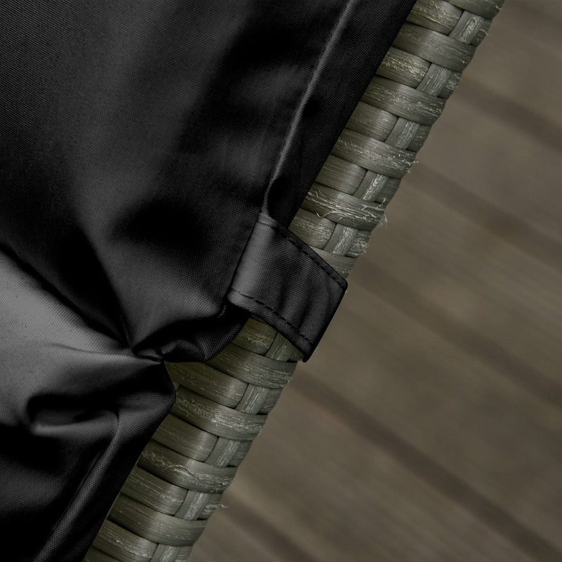 Sun Lounger Cushions with Ties 196x55cm Black