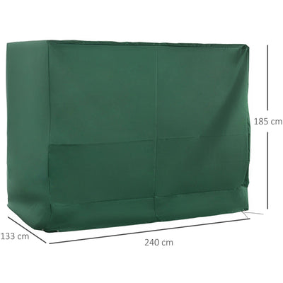 3 Seater Swing Chair Cover - Green 240x 133 x 185cm Outsunny