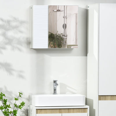 Wall Mounted Bathroom Mirror Cabinet, White Kleankin