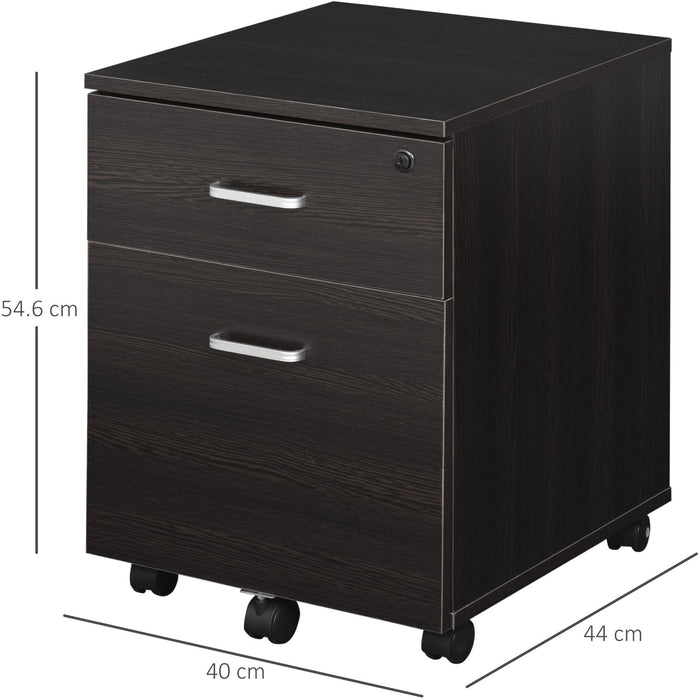 2-Drawer Locking Filing Cabinet, Black