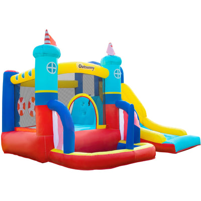 Sailboat Bounce Castle 4 Features 2.65m, Age 3-8 Outsunny