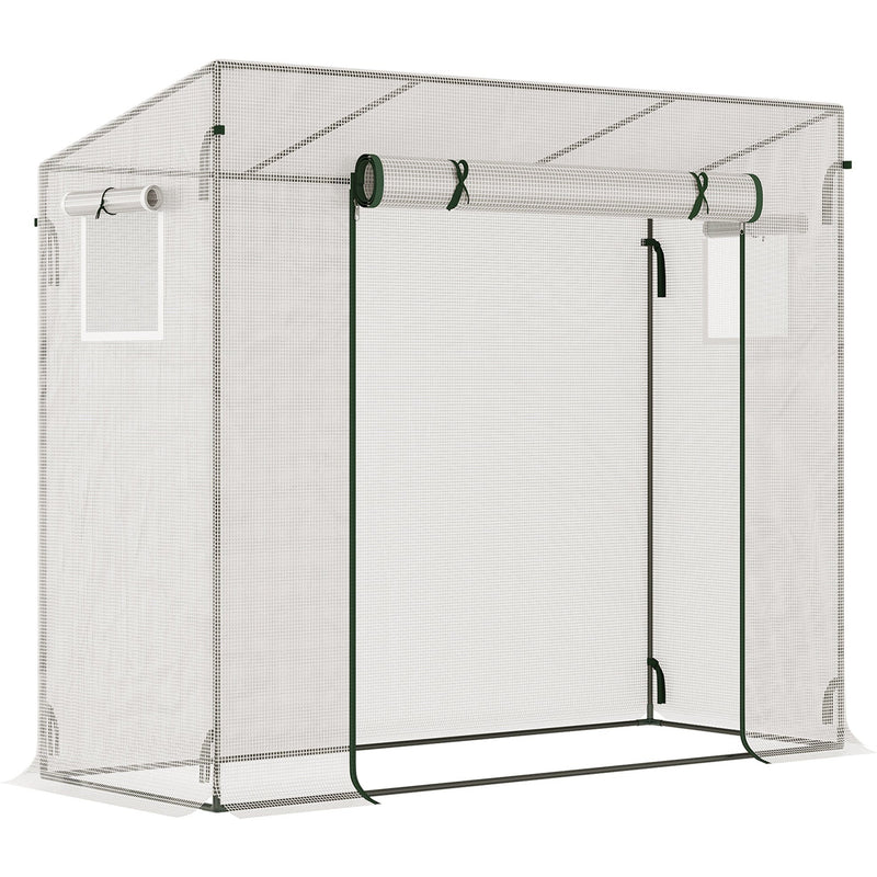 Walk In Garden Greenhouse with Steel Frame - 200x76x168cm