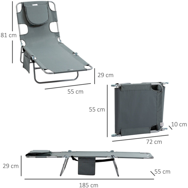 Sun Lounger With Face Hole Outsunny
