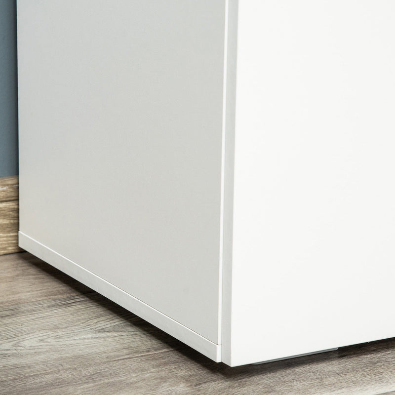 Small Cabinet With Doors, 2 Shelves, 70 x 39 x 70cm, White Homcom