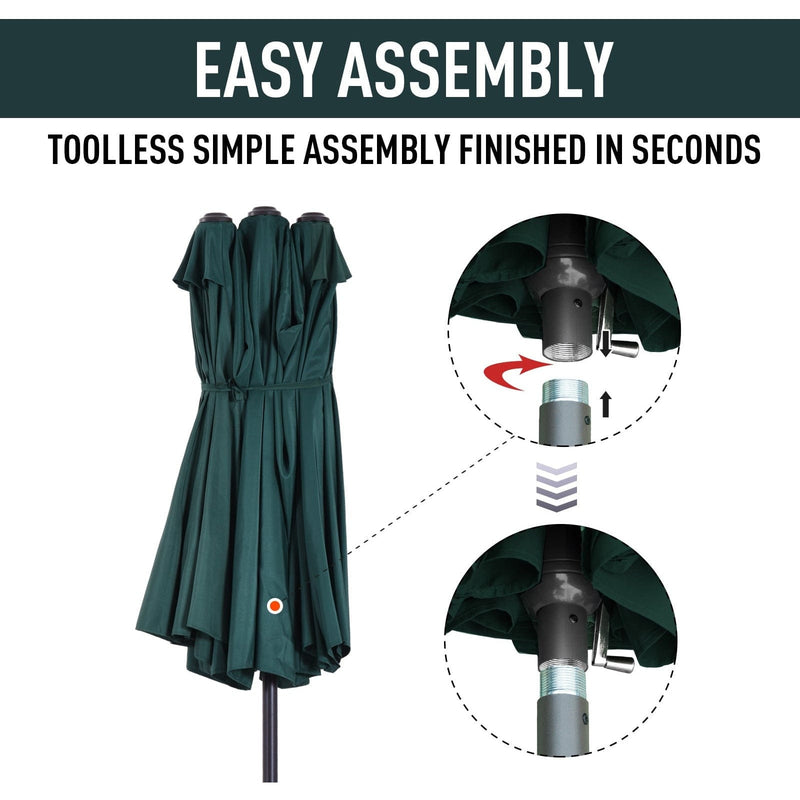 4.6m Large Garden Parasol, Double Sided, No Base