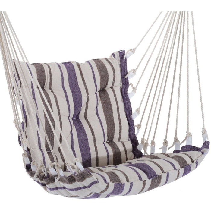 Outdoor Cushioned Hammock Chair, Wooden, Cotton Cloth