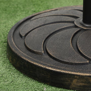 Bronze Round Outdoor Umbrella Stand - 18kg Outsunny