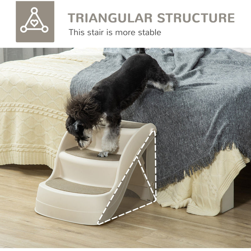 Foldable 3 Step Pet Stairs with Non-slip Mats, 49x38x38cm