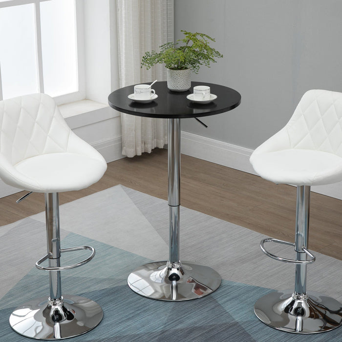 Black Adjustable Round Bar Table