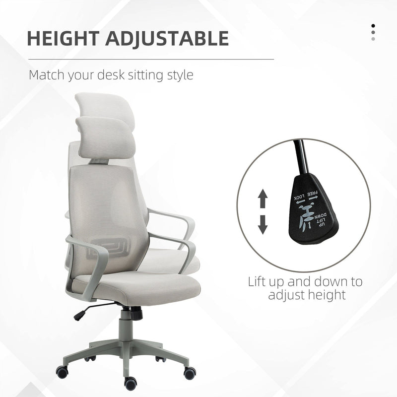 Swivel Office Chair With Wheels, Ergonomic Mesh Back