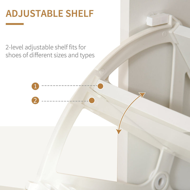 High Gloss Shoe Cabinet - 3 Drawers, Holds 14 Pairs