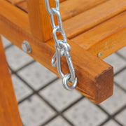 3 Seater Wooden Garden Swing, Cream White Outsunny