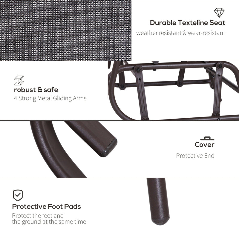 Bistro Set With Glider Chairs, Black