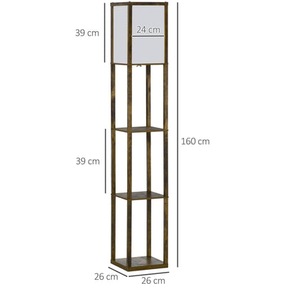 Floor Lamp With Shelves Homcom