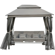 3 Seater Garden Swing Seat With Canopy, Grey Outsunny