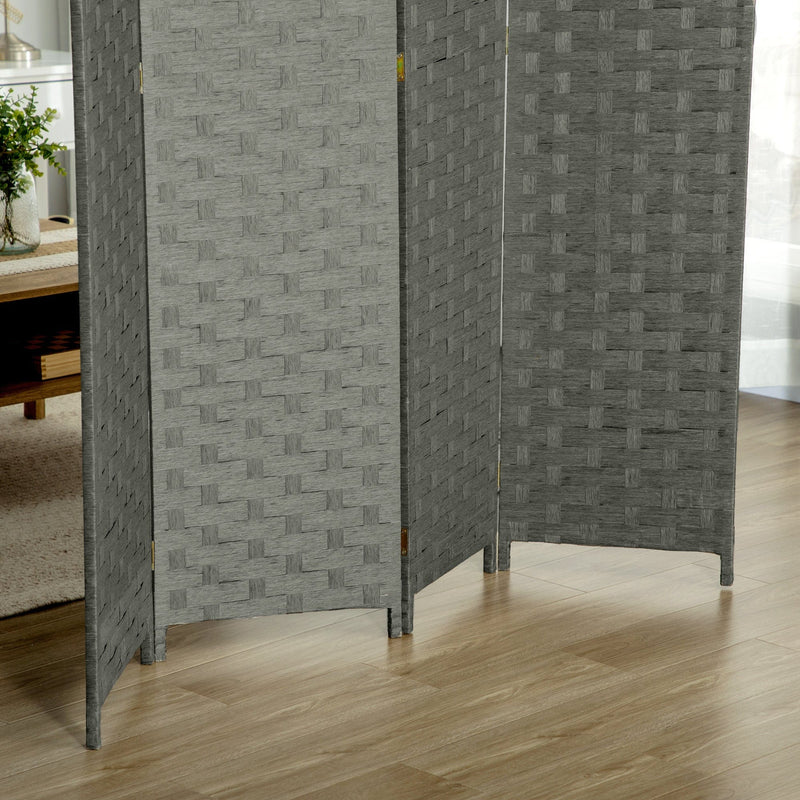 Grey Wave 4-Panel Room Divider, 170cm