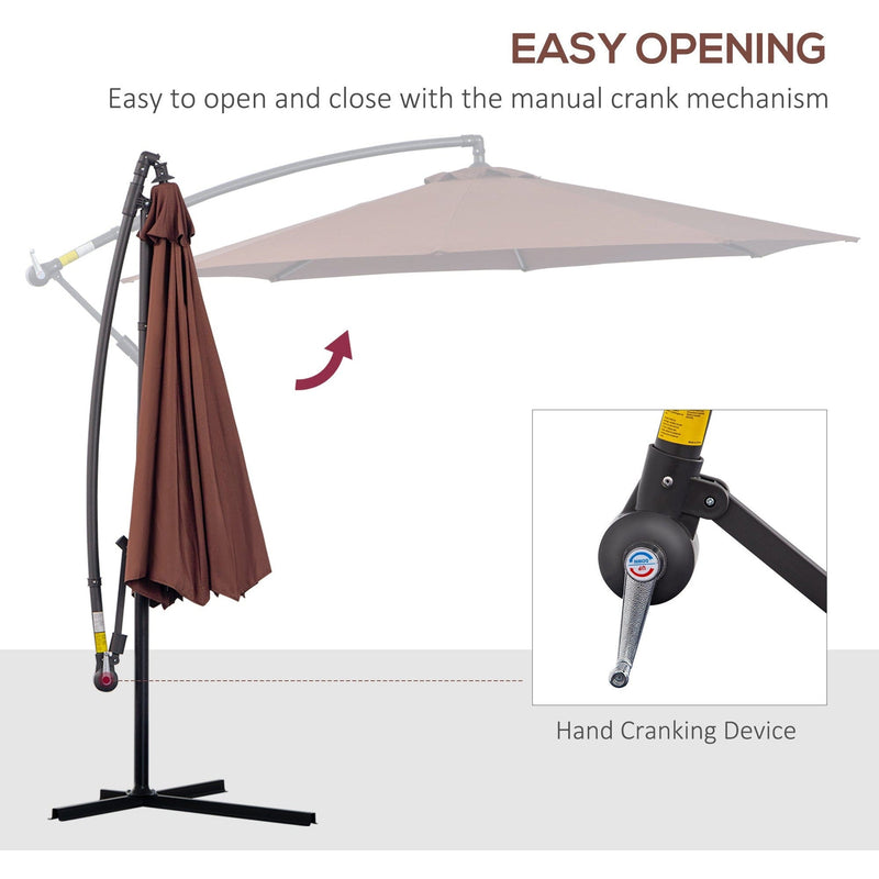 Contemporary 3m Cantilever Parasol with Crank Handle