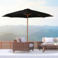 3m Wooden Parasol Outsunny