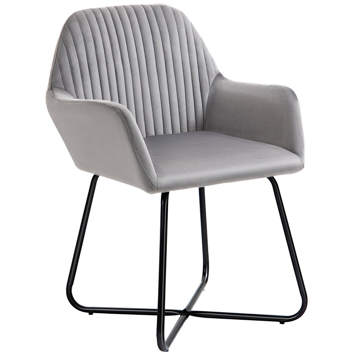 Velvet Touch Modern Lounge Armchair with Metal Base