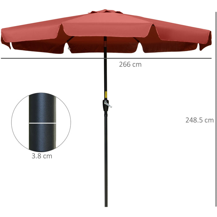 2.5m Tilting Parasol - Scalloped Edge, Vented Top