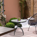 Round Glass Garden Table, 80cm Outsunny