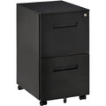 Black Lockable Mobile File Cabinet with Adjustable Partition Vinsetto