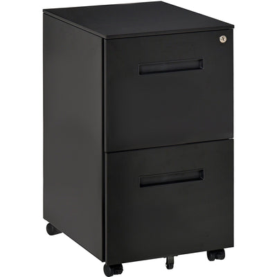 Black Lockable Mobile File Cabinet with Adjustable Partition Vinsetto