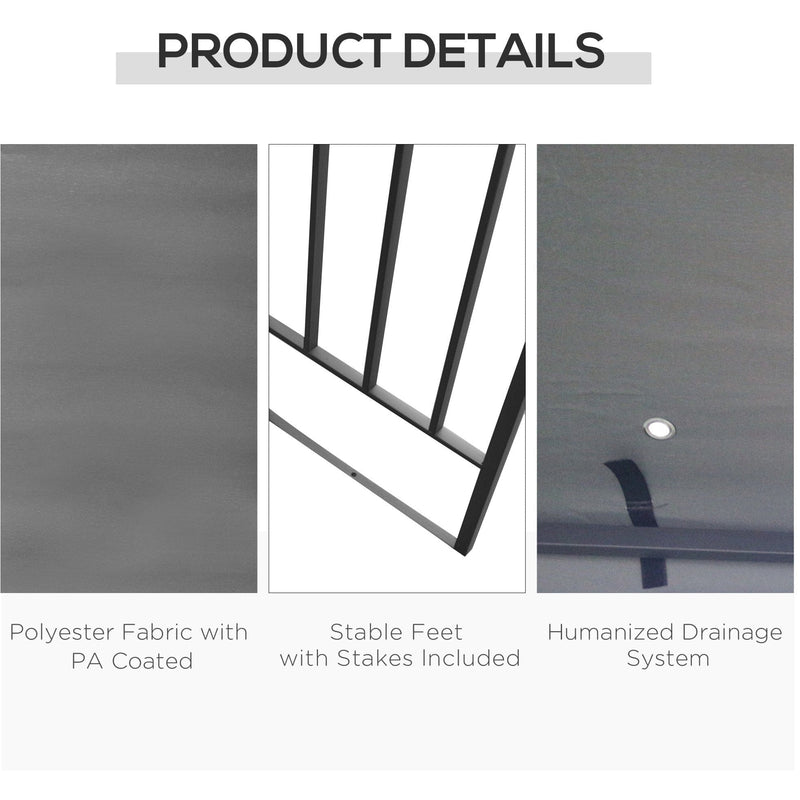 Steel Framed Gazebo with Vented Roof, 3x3m